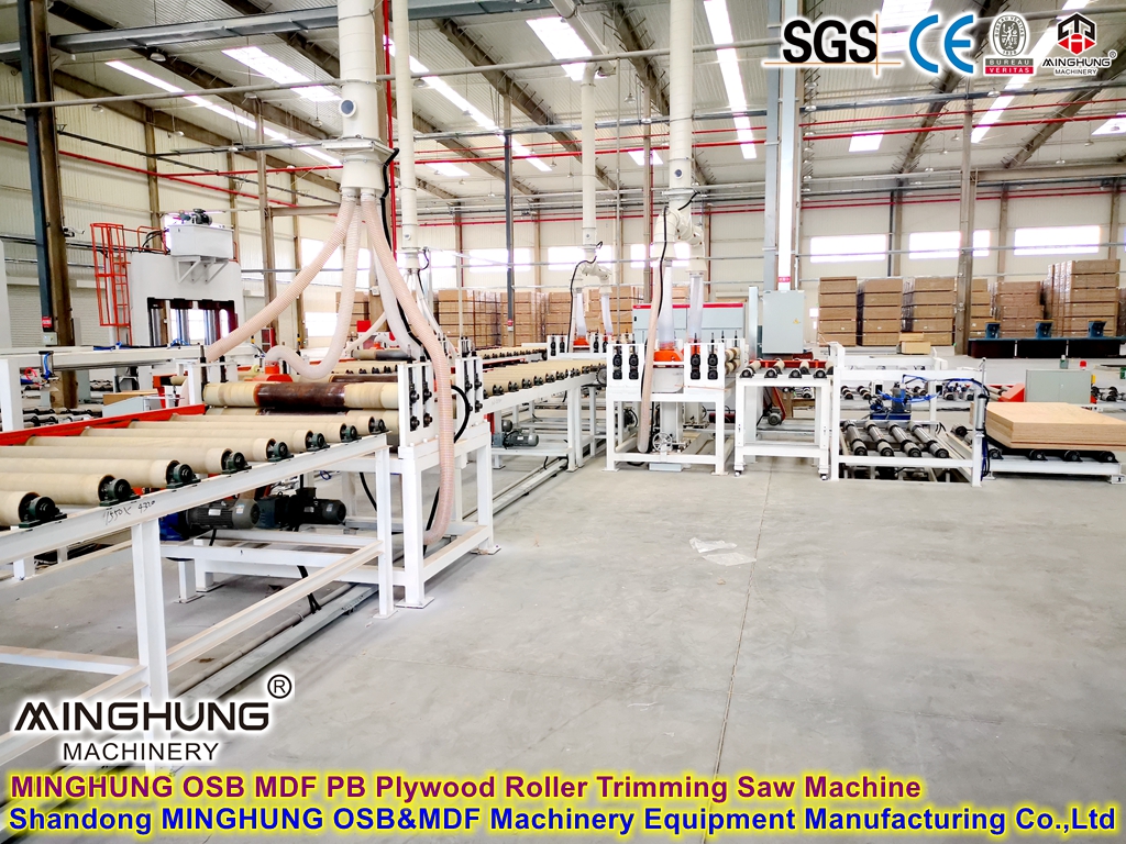MINGHUNG Máquina de sierra cortadora de rodillos para madera contrachapada OSB MDF
