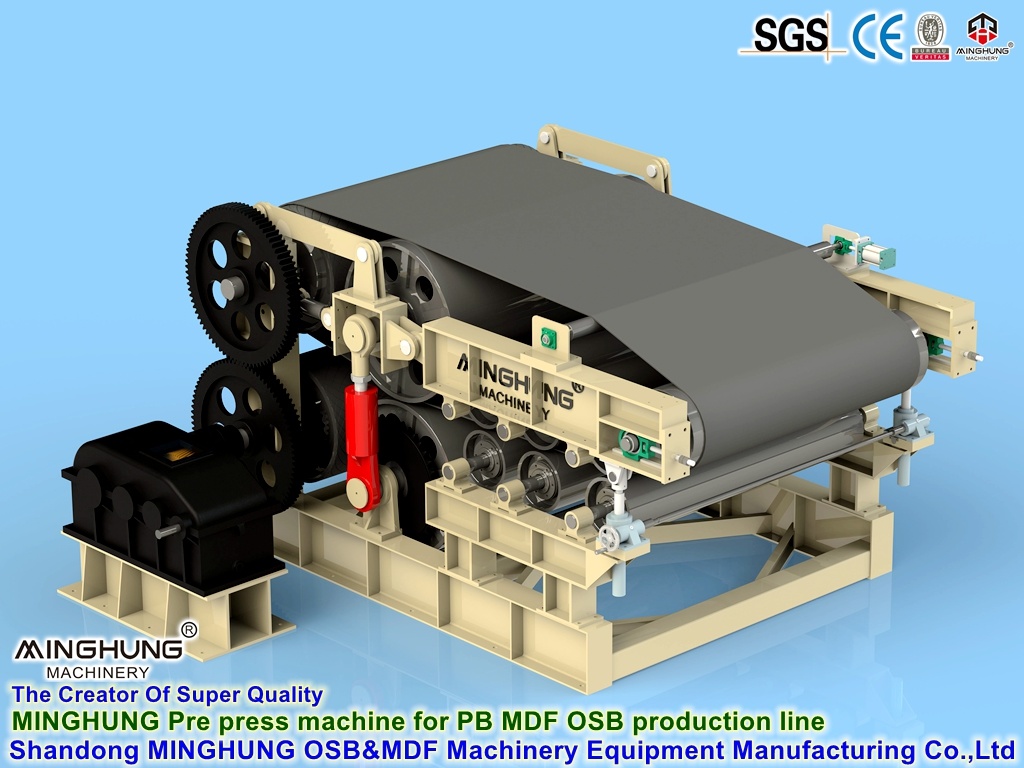 Máquina de preprensado Minghung para línea de producción de MDF PB OSB