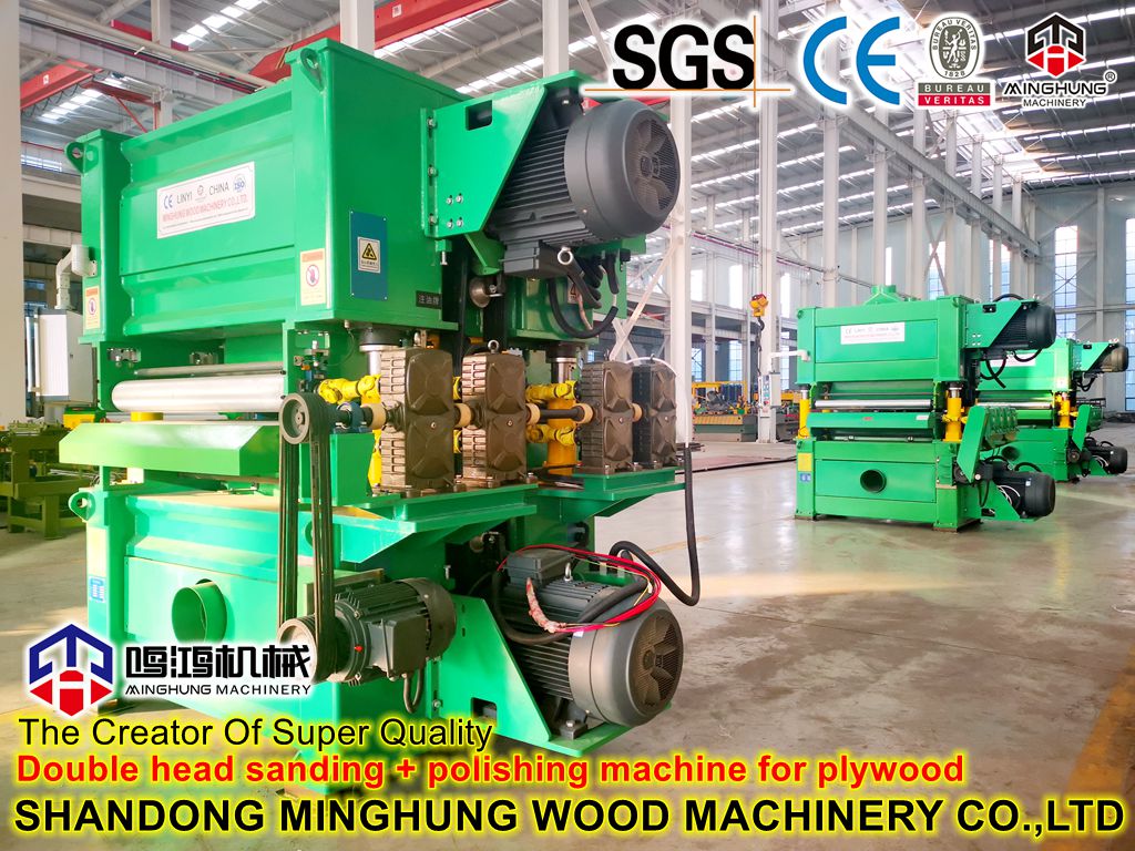 MINGHUNG Lijadora pulidora de doble cabezal para madera contrachapada