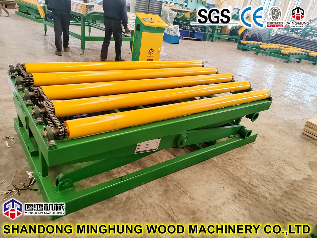 mesa elevadora con rodillos motorizados