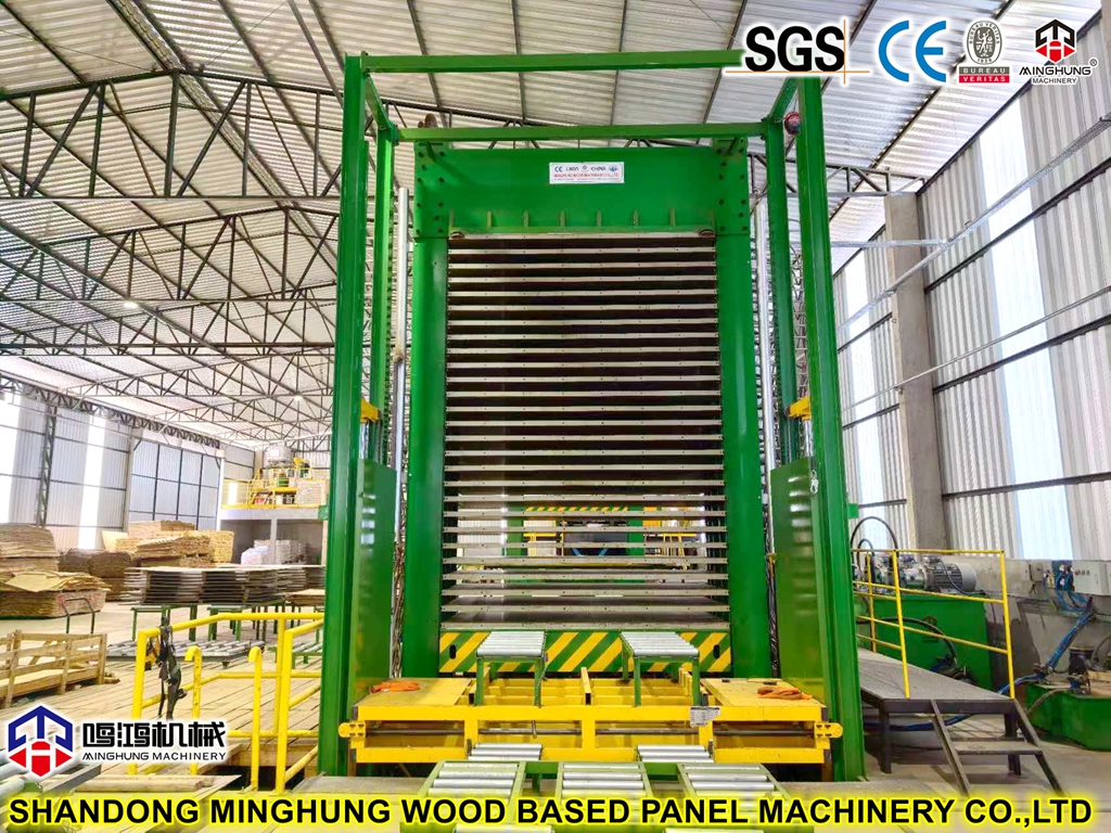 Máquina de prensa caliente de madera contrachapada para el cliente Brasil desde China Factory