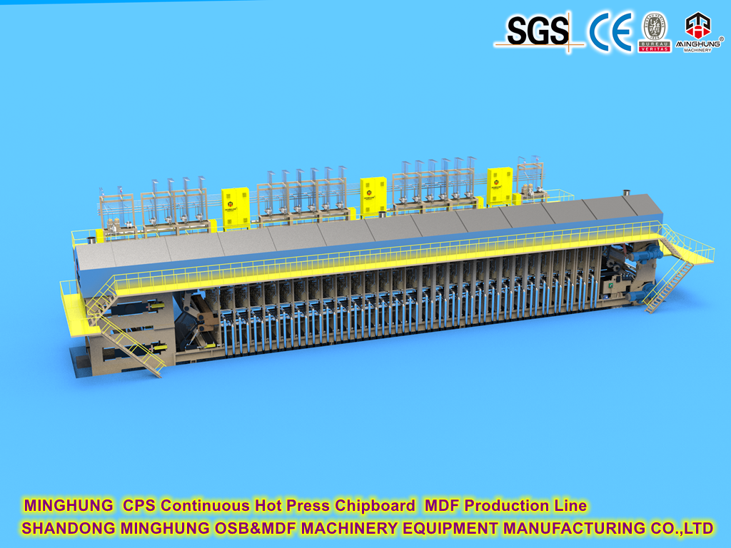 CPS Continua Hot Press Combard MDF Línea de producción