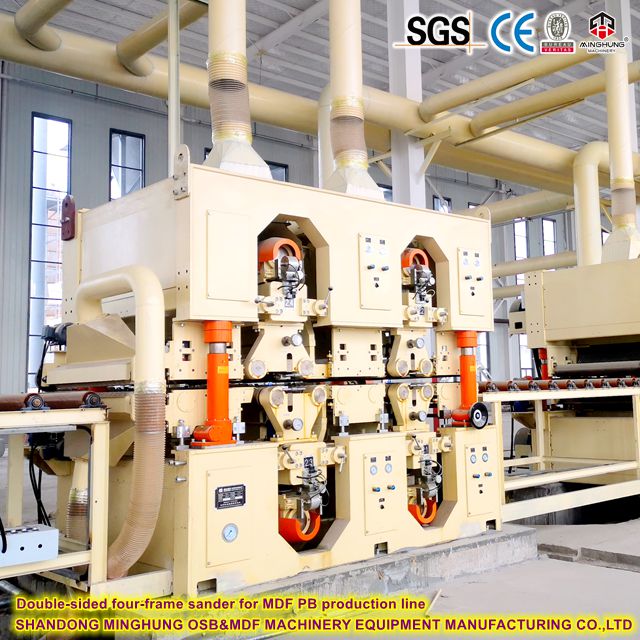 Máquina de lijado de cuatro cuadros de doble cara para la línea de producción de MDF PB