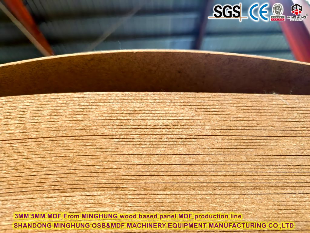 3 mm 5 mm MDF de MINGHUNG línea de producción de panel MDF basado en madera