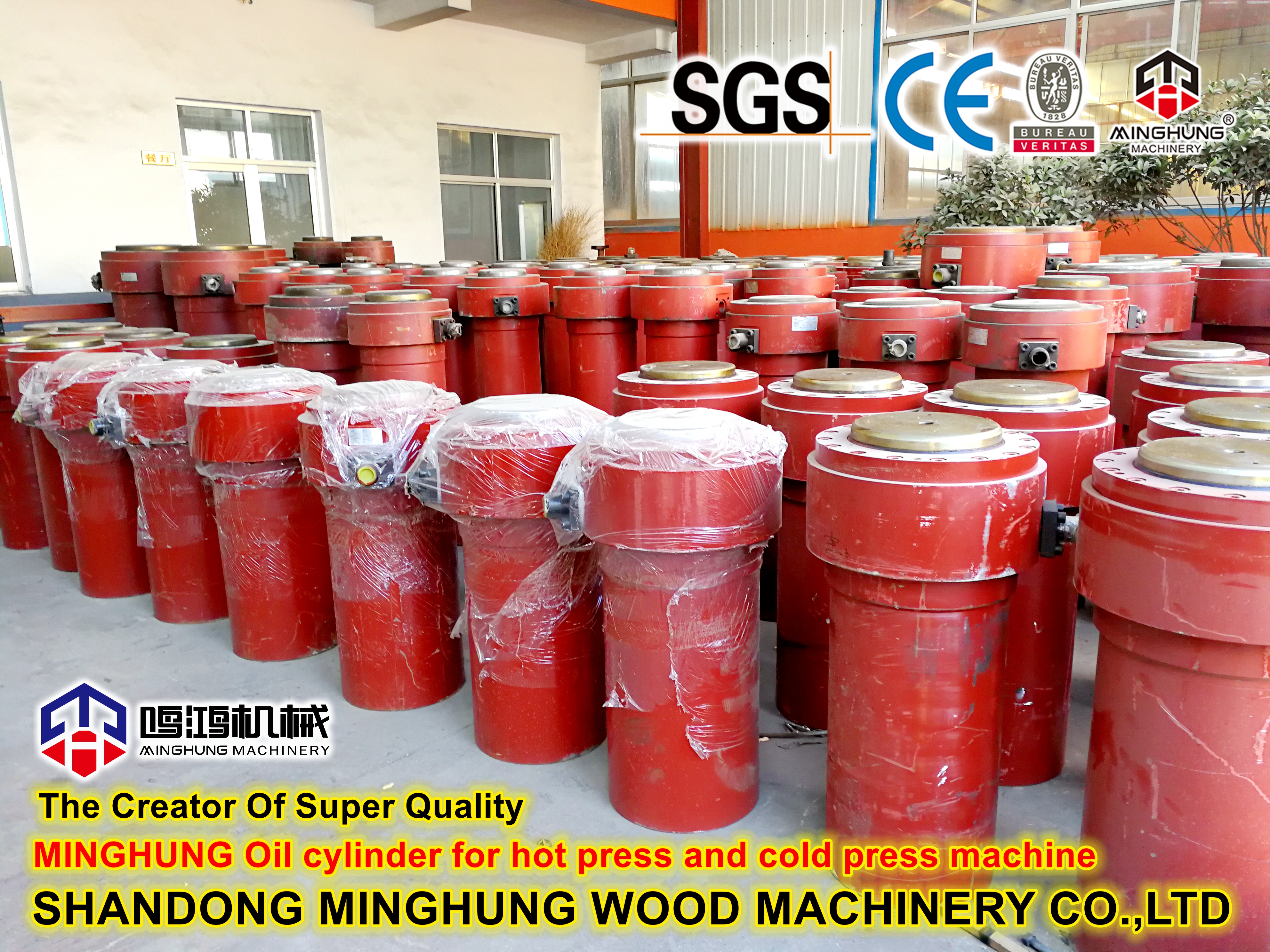 Cilindro de aceite de prensa de madera contrachapada