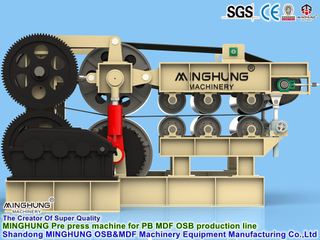 Minghung Proveedor de línea de producción de aglomerado MDF HDF: Máquina de preprensado continuo de rollos múltiples para equipos de producción de aglomerado