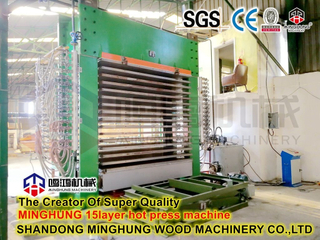 Máquina de prensado en caliente de madera contrachapada CNC completamente automática con 15 aberturas