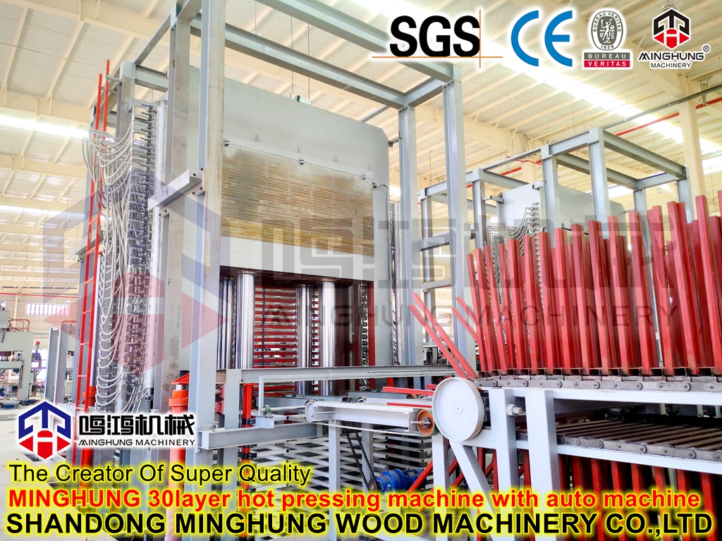 Pressing de 30 capas con línea automática