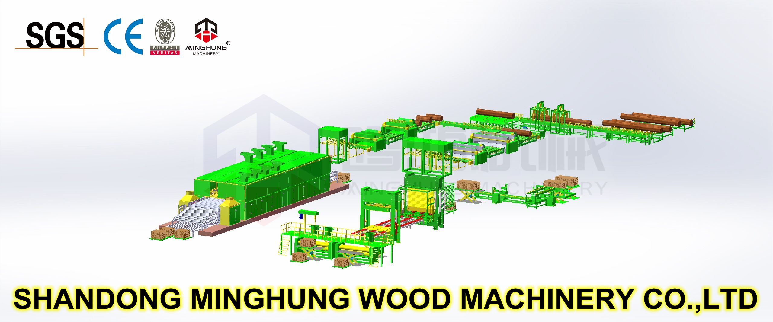 MINGHUNG línea de máquinas de madera contrachapada