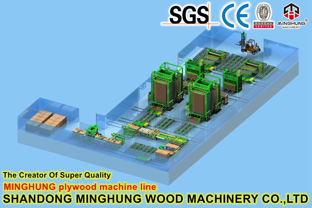 línea de producción de madera contrachapada