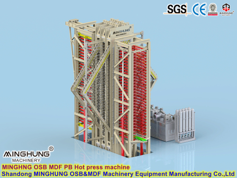 Máquina de prensa hidráulica Máquina de prensado en caliente para producción de tableros de partículas de madera
