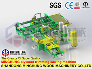 Máquina cortadora de bordes para el proceso de producción de madera contrachapada antideslizante