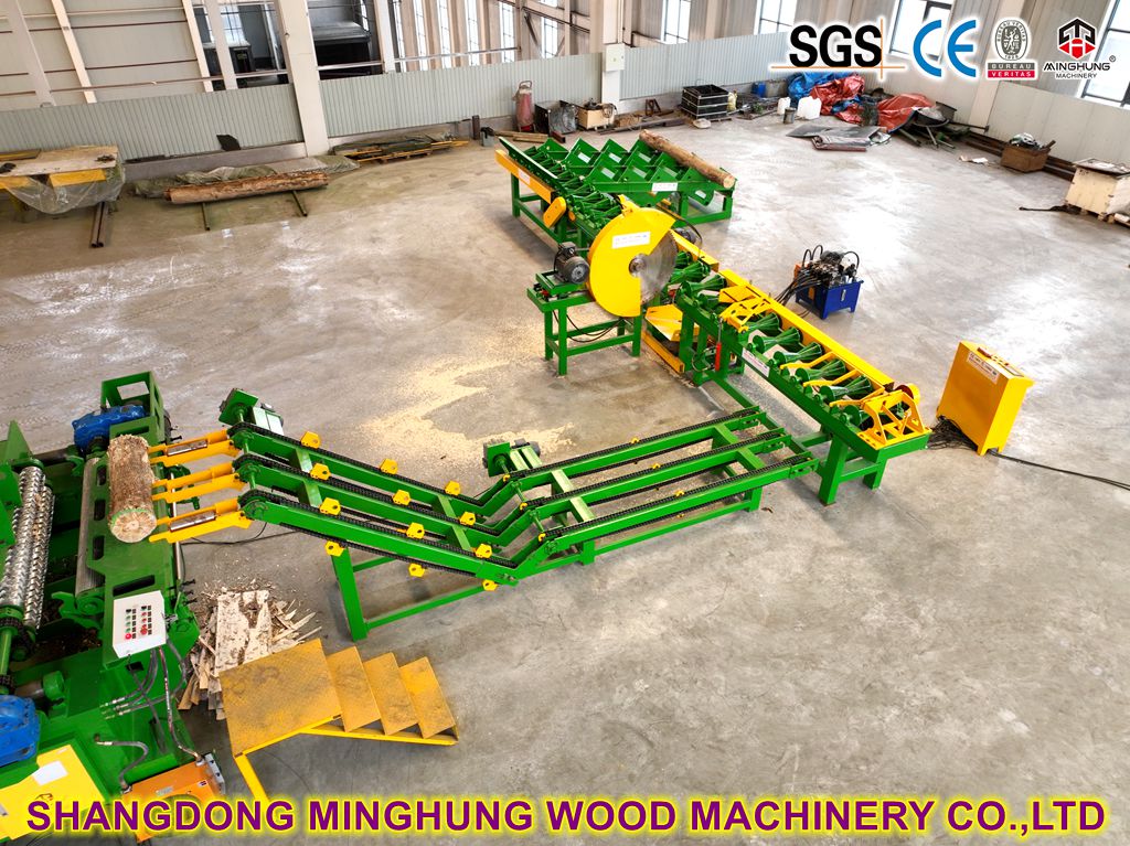 MINGHUNG Sierra de corte de madera con registros automáticos Cargando y Comveyor