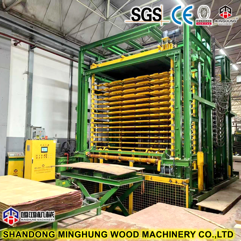 China MINGHUNG Press de madera hot de madera hot con cargador automático y descargador