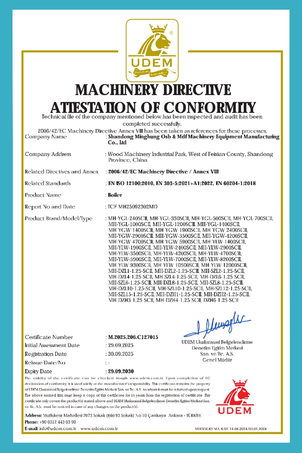 Certificado de caldera