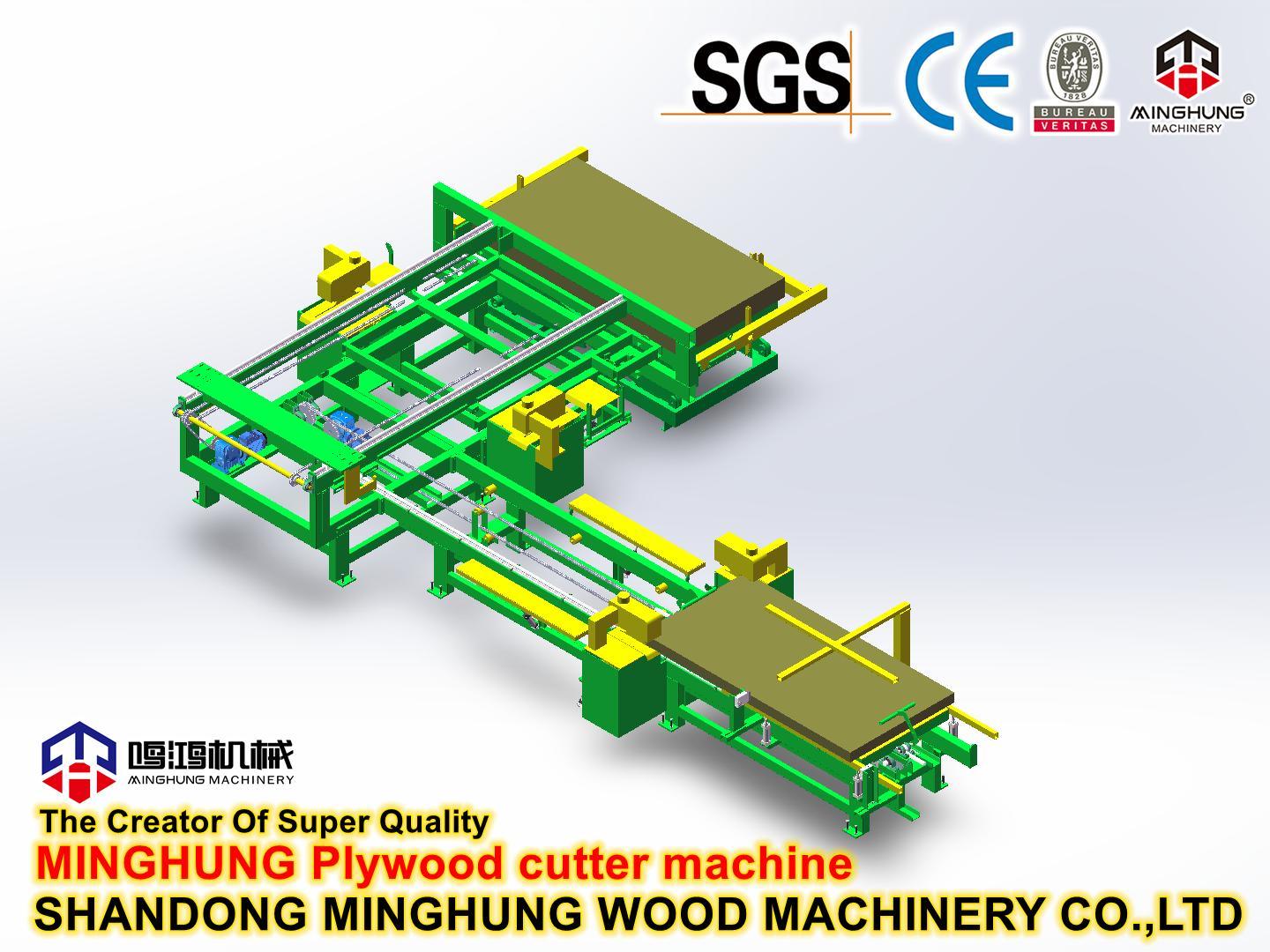 Máquina cortadora de corte automático para la producción de madera contrachapada