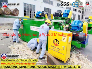 Línea de descortezado de troncos de chapa de núcleo rotativo para producción de chapa de madera Línea de pelado