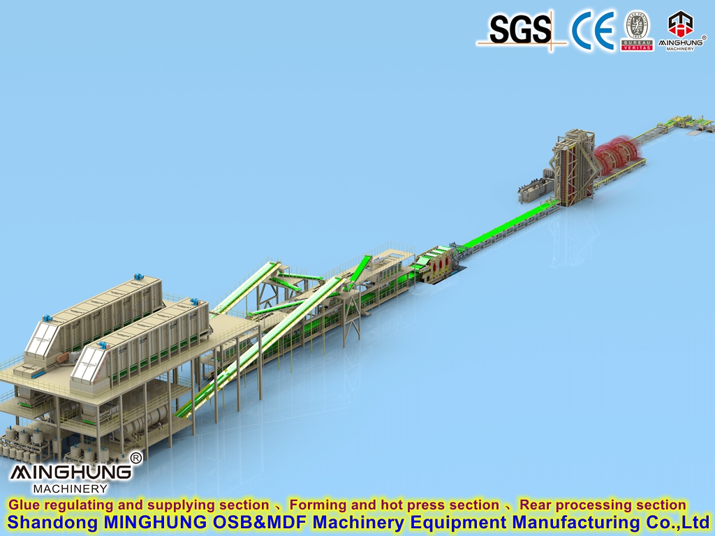Línea de producción de tableros de fibra orientada