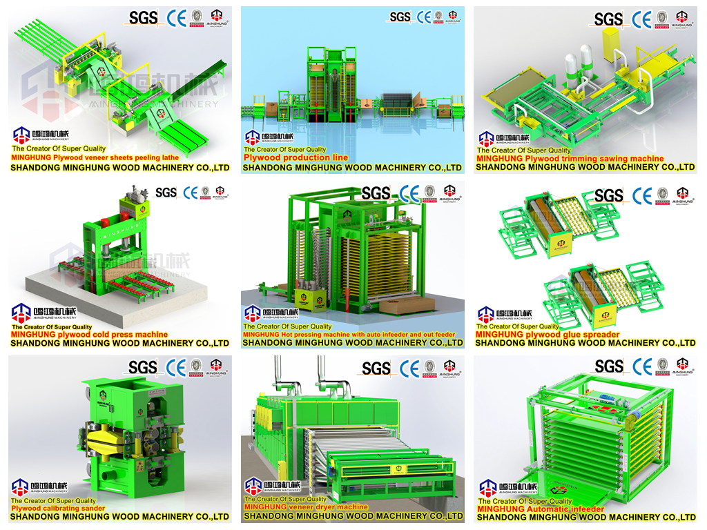 Línea de producción de madera contrachapada prensada en caliente con 30 horas de luz diurna 